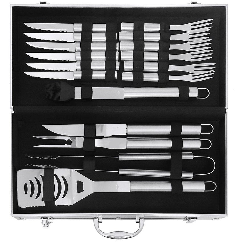 Juego De Utensilios Y Cubiertos Para Asador + Maletín