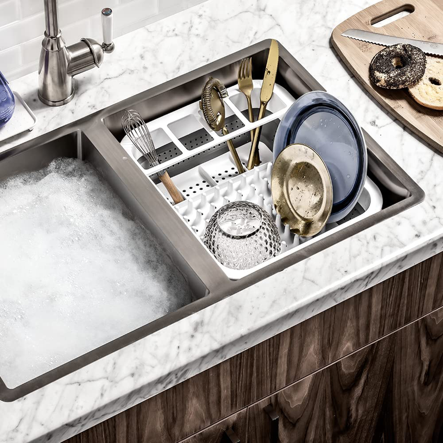 Escurridor Multifuncional Blanco/Gris