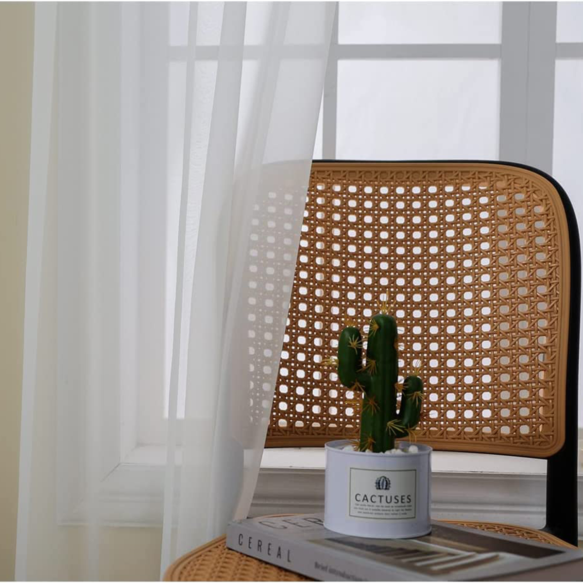 Cortina Traslucida Color Blanco 1 Panel 140X210