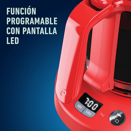 Cafetera Oster Programable 12 Tazas Roja