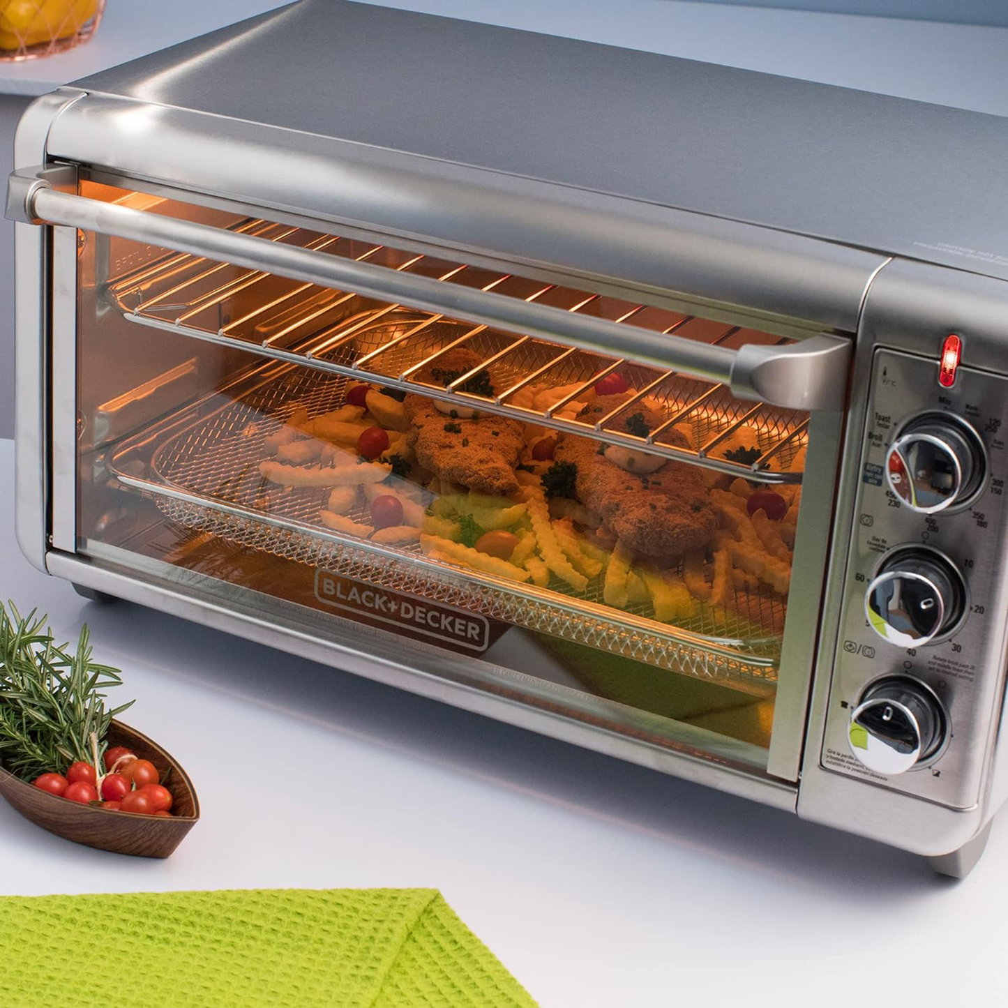 Horno con Freidora B+D 8 Rebanadas extra ancho Plateado