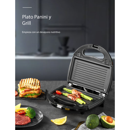 Sandwichera Aicok 3 en 1 con Placas Intercambiables