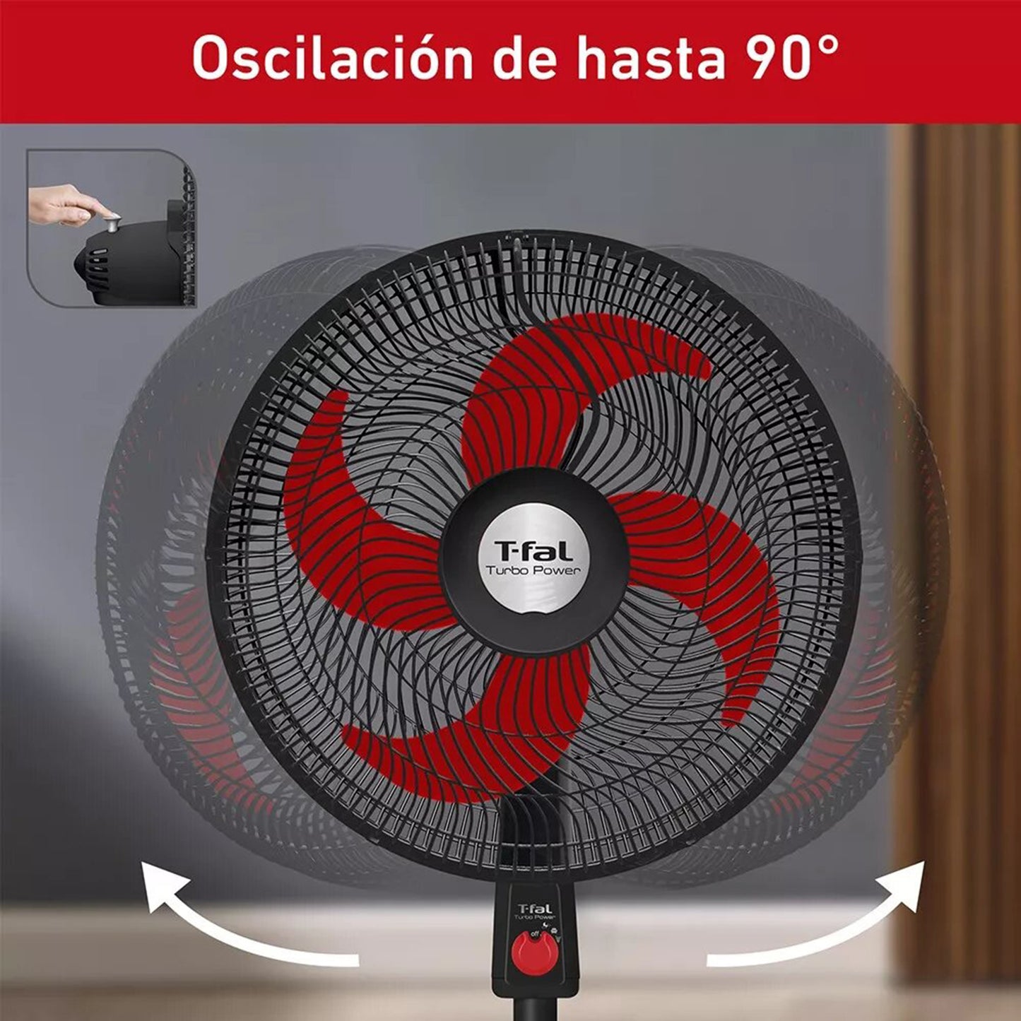 Ventilador Pedestal 18” Silencioso T-FAL TurboPower VE2913X0