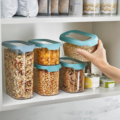 5 Contendores de Alimentos Secos Aquila 2.2Lt 1.3Lt 900ml