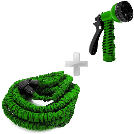 Manguera FleXible POP 15 Mts + Pistola De Regalo-Verde