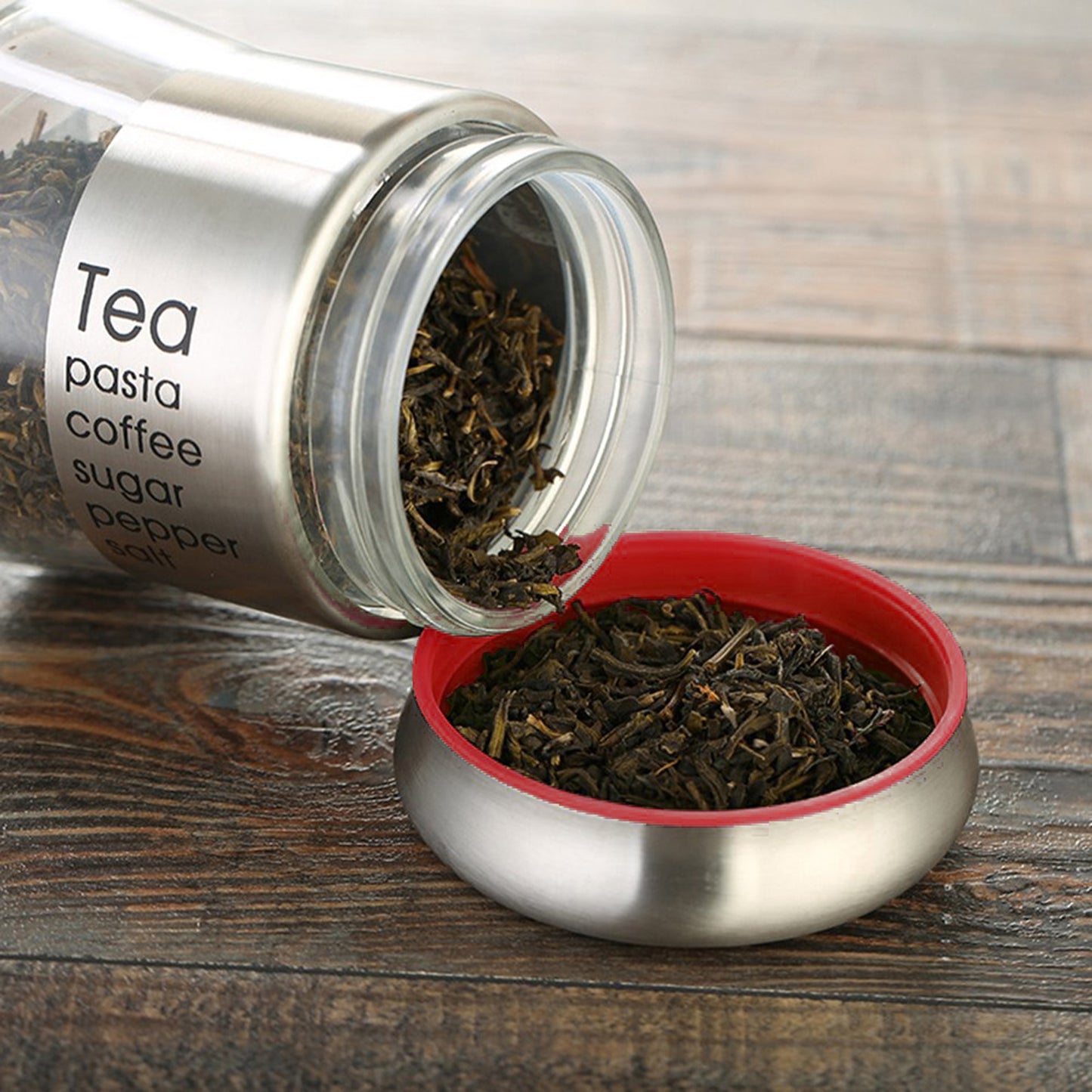 Juego de Especieros de Vidrio con Base Contempo