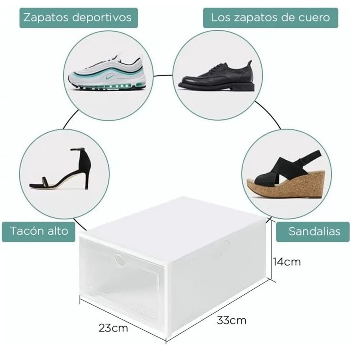 Organizador de Zapatos Aquila Plastico Blanco 12 Pares