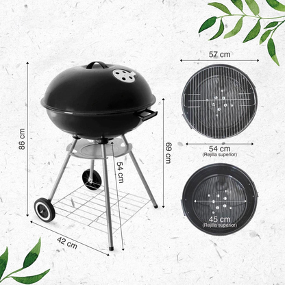 Asador Circular Aquila Mod 22-161 Color Negro