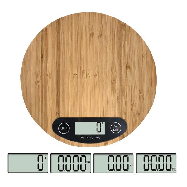 Bascula de Cocina Digital 5 Kg Ommega Bambu