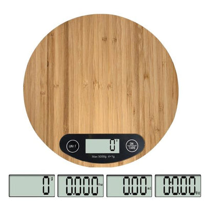 Bascula de Cocina Digital 5 Kg Ommega Bambu