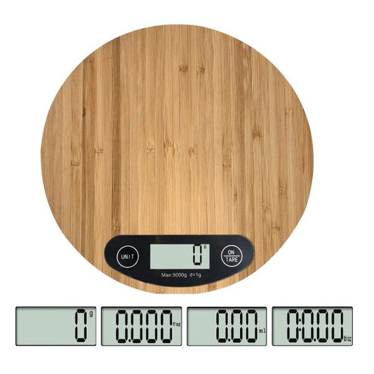 Bascula de Cocina Digital 5 Kg Ommega Bambu