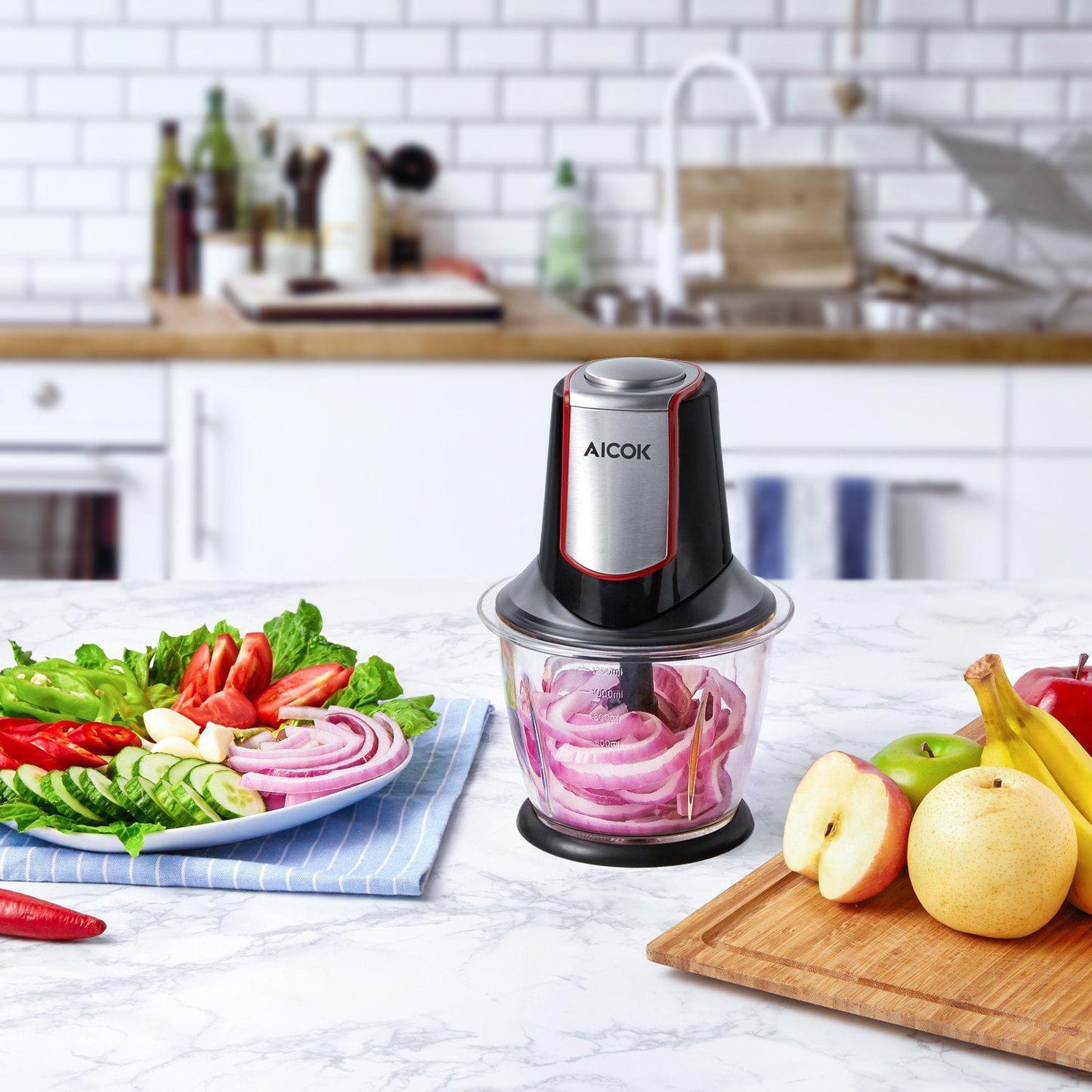 Procesador de Alimentos Eléctrico Aicok 1.2 Litros