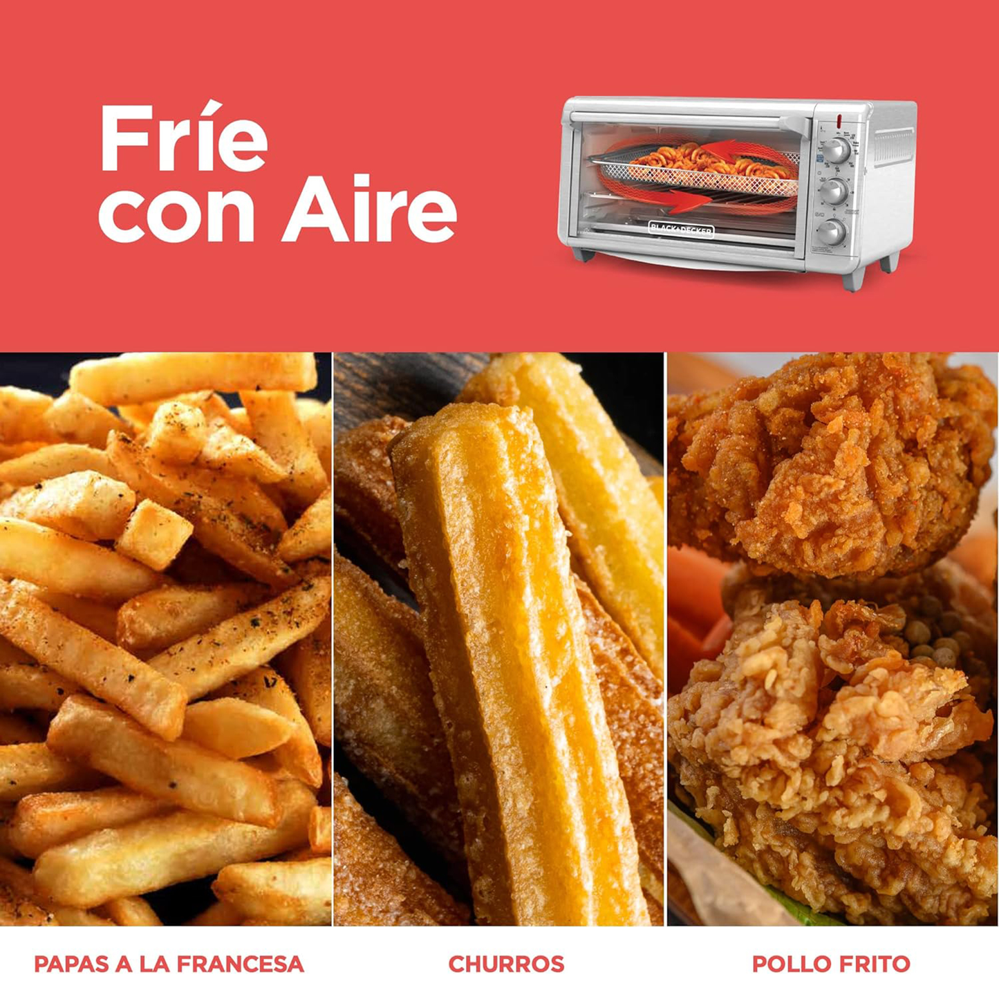 Horno con Freidora B+D 8 Rebanadas extra ancho Plateado