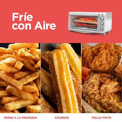 Horno con Freidora B+D 8 Rebanadas extra ancho Plateado