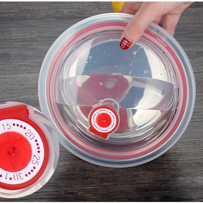 Juego de 3 Tazones de Acero Inox. con Tapa 1L, 1.25L y 1.65L