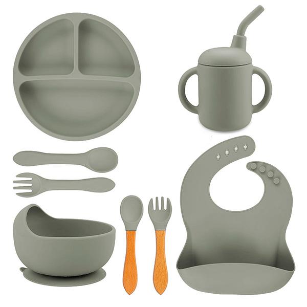 Juego de babero y accesorios de silicón Aquila baby