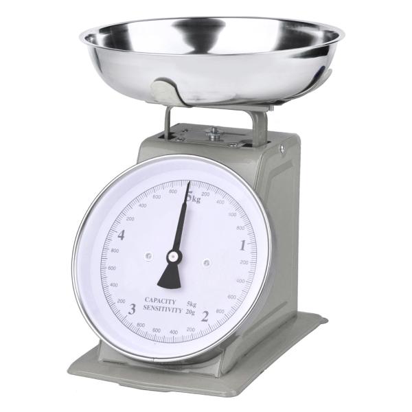 Bascula de Cocina Retro 5 Kg Gris Retro