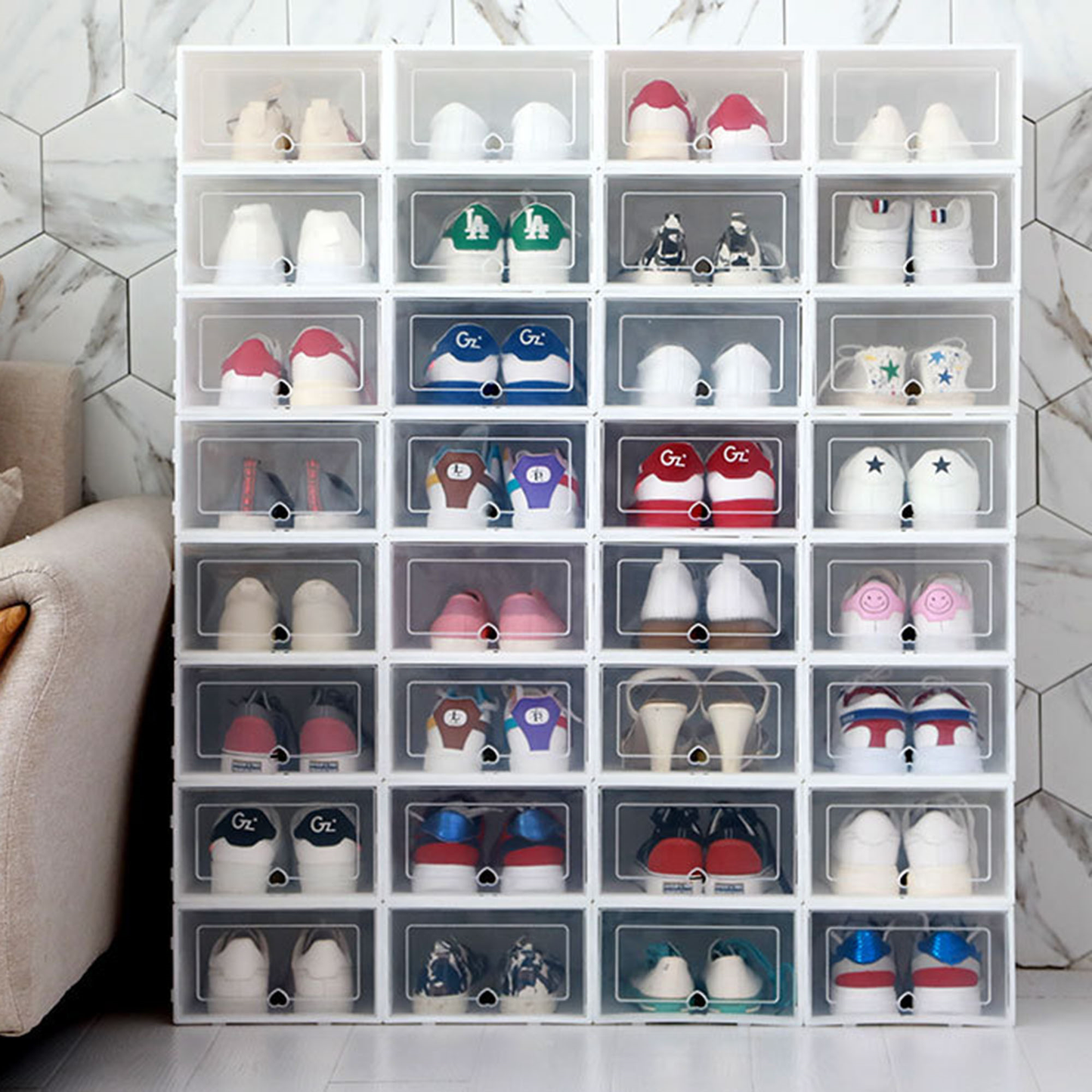 Organizador de Zapatos Aquila Plastico Blanco 12 Pares