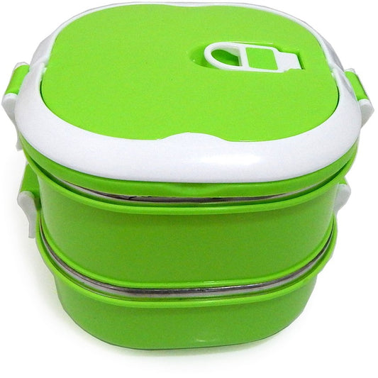 Recipiente Para Comida 2 Niveles Cuadrado Easy Go Verde