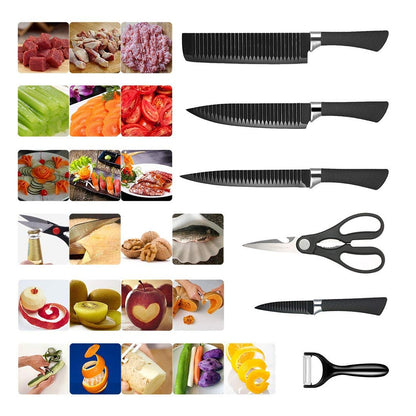 Set De Cuchillos Akumal 6 Piezas Negro