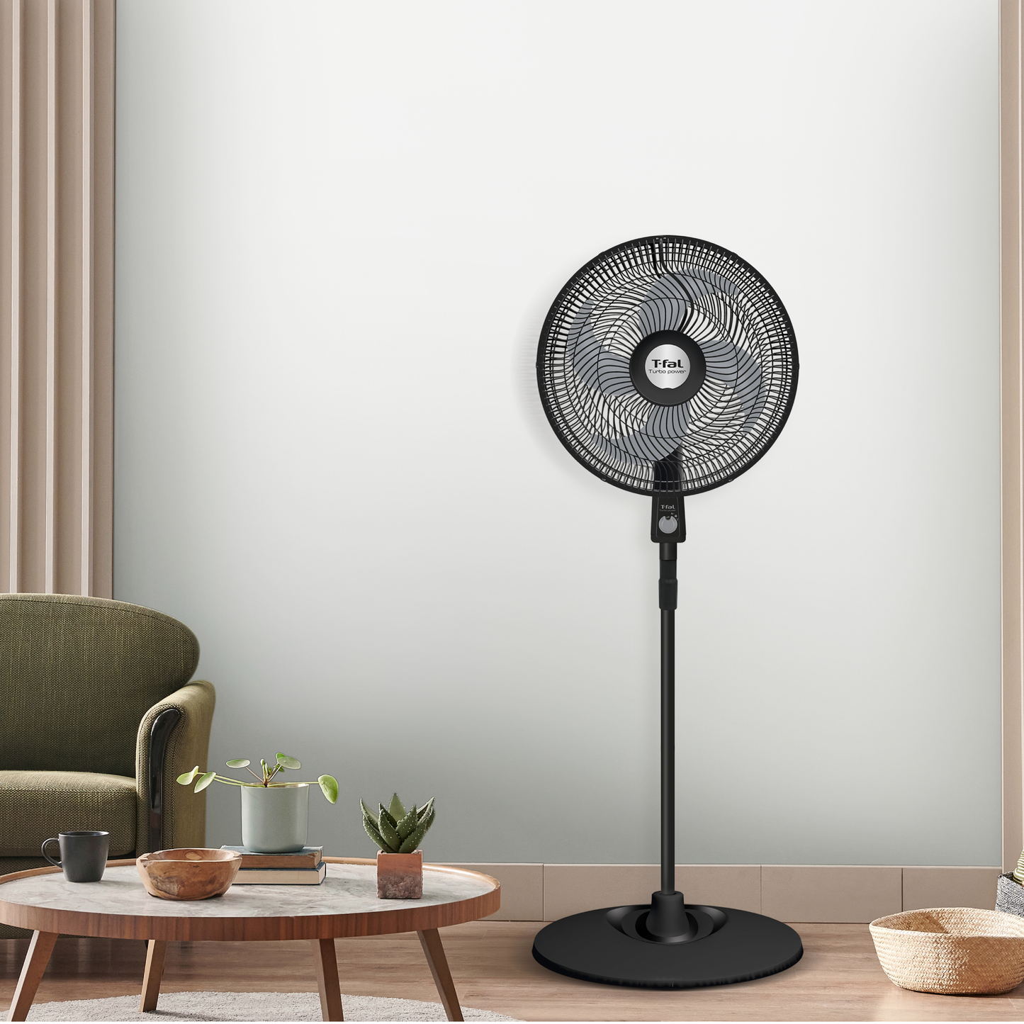 Ventilador T-Fal Turbo 18″ pedestal negro VE2910X0