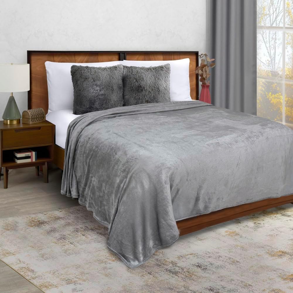 Cobertor Ligero Rusia Extra Suave Matrimonial 1.80X2.20 Gris