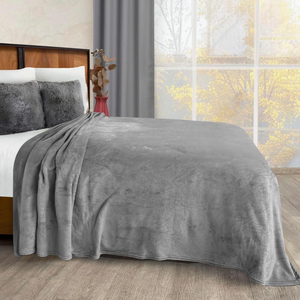 Cobertor Ligero Rusia Extra Suave Matrimonial 1.80X2.20 Gris