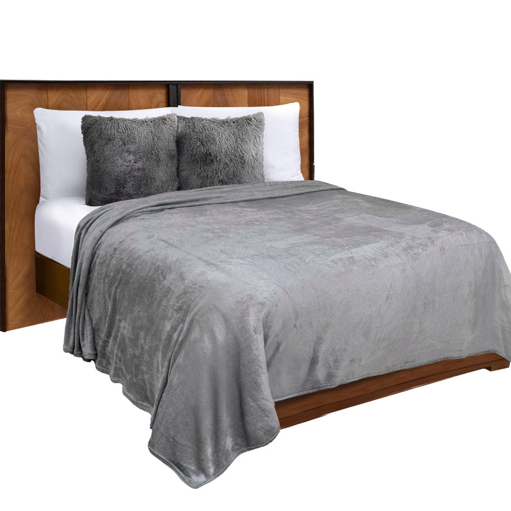 Cobertor Ligero Rusia Extra Suave Matrimonial 1.80X2.20 Gris