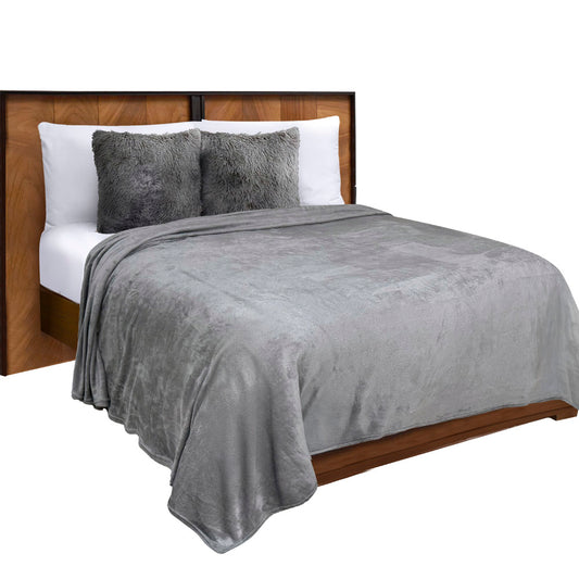 Cobertor Ligero Rusia Extra Suave Matrimonial 1.80X2.20 Gris