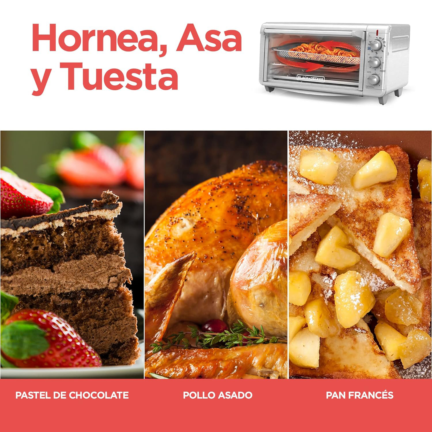 Horno con Freidora B+D 8 Rebanadas extra ancho Plateado