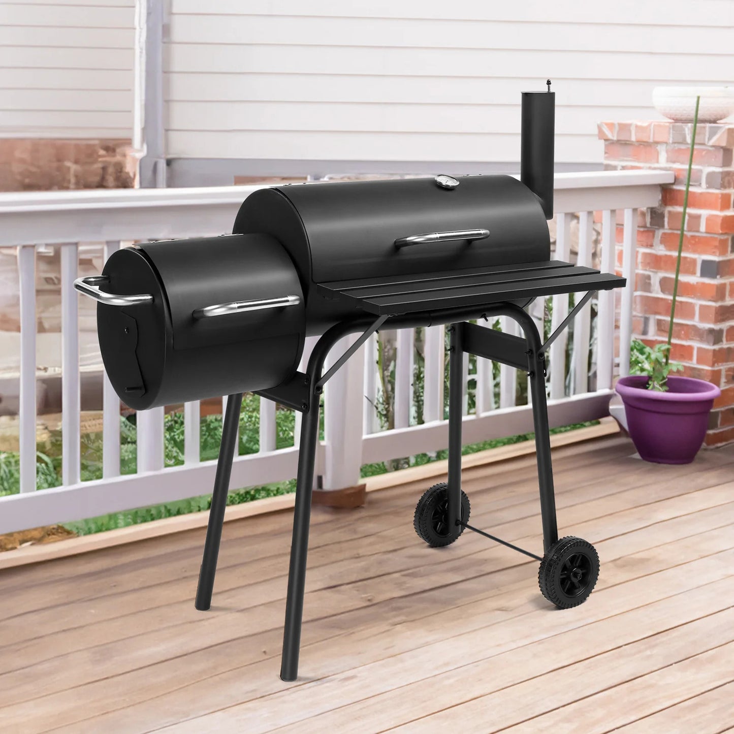 Asador con Ahumador Aquila Hierro 44 pulgadas Oakville Negro