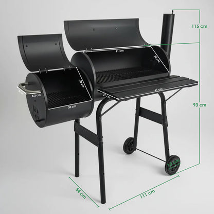 Asador con Ahumador Aquila Hierro 44 pulgadas Oakville Negro
