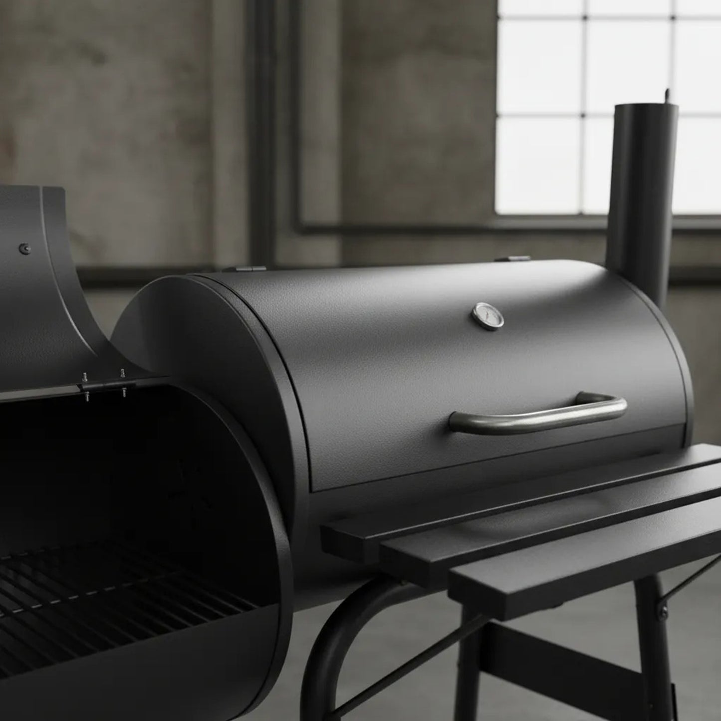 Asador con Ahumador Aquila Hierro 44 pulgadas Oakville Negro