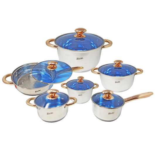 Batería De Cocina Nórdico 12 Piezas Acero Inoxidable - B1017