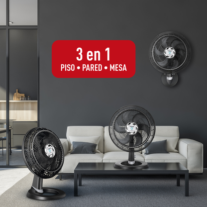 Ventilador de Piso/Pared Ultra silencioso color negro