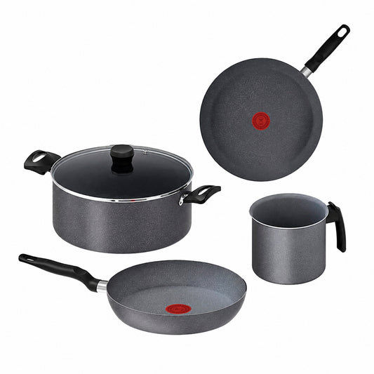 Batería T-FAL 5 piezas Elemental Stone Gris