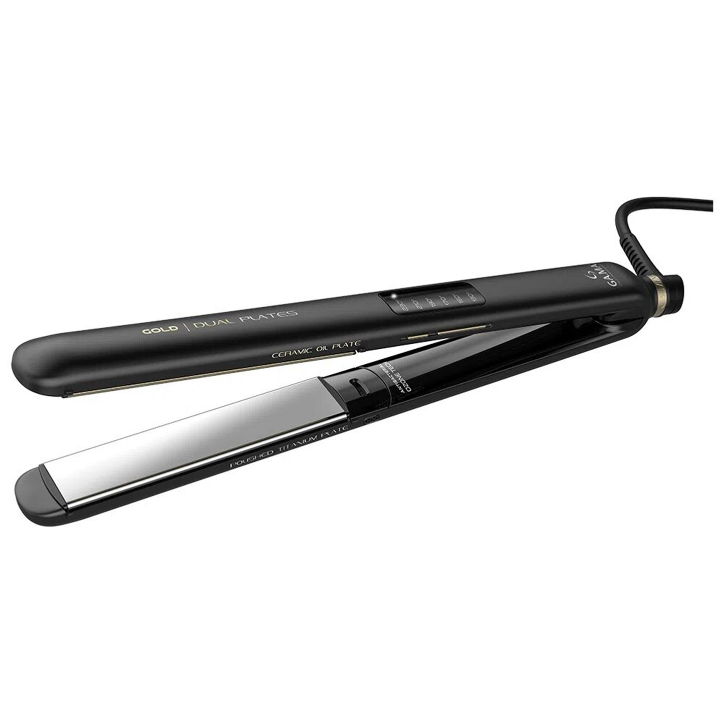 Plancha Alaciadora Gama Gold Dual Plates color Negro