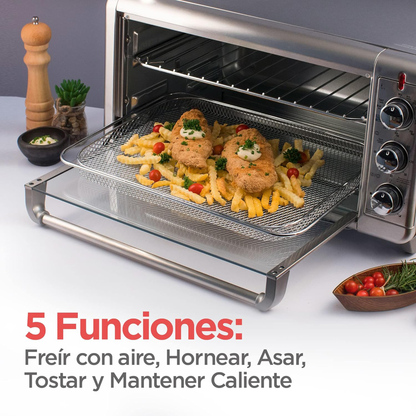 Horno con Freidora B+D 8 Rebanadas extra ancho Plateado