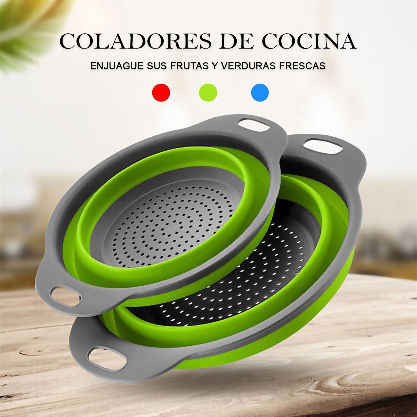 Juego de Coladores Colapsables 2 Piezas