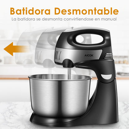 Batidora de Pedestal 2 en 1 Aicok 6 Velocidades HM925S