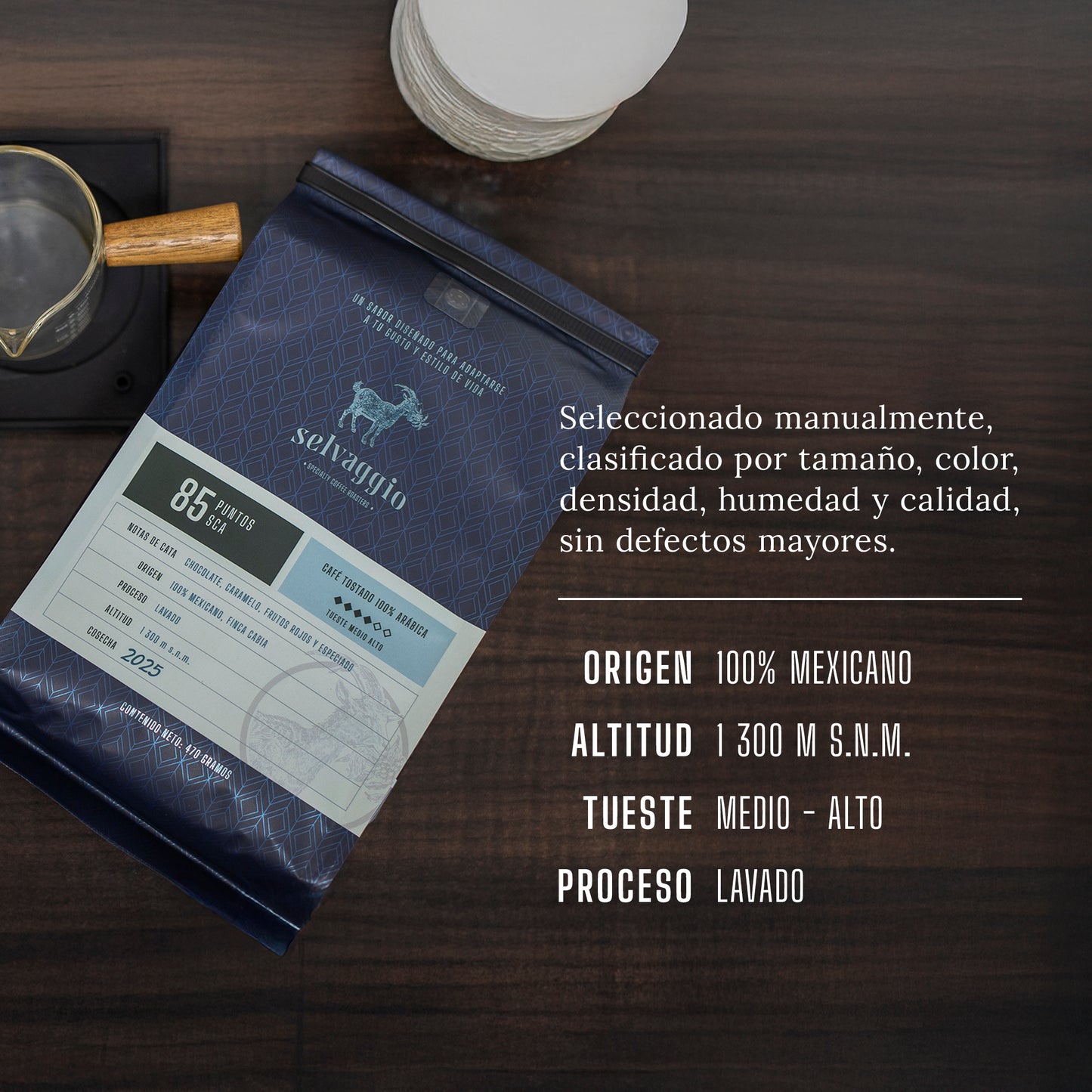 Café de Especialidad Selvaggio en Grano 470 Gramos