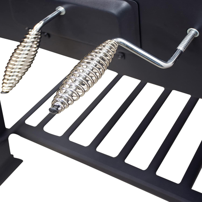 Asador de Hierro Deluxe con Ruedas y Mesa Lateral