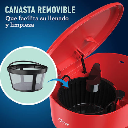 Cafetera Oster Programable 12 Tazas Roja