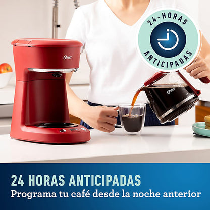 Cafetera Oster Programable 12 Tazas Roja