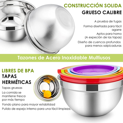 Juego de Tazones de Acero Inoxidable Aquila