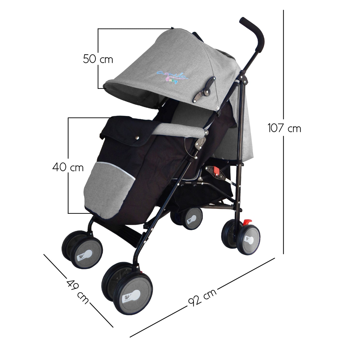 Carriola Plegable con Cubre-pies Aquila hasta 15 Kg