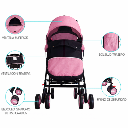 Carriola Plegable con Cubre-pies Aquila hasta 15 Kg