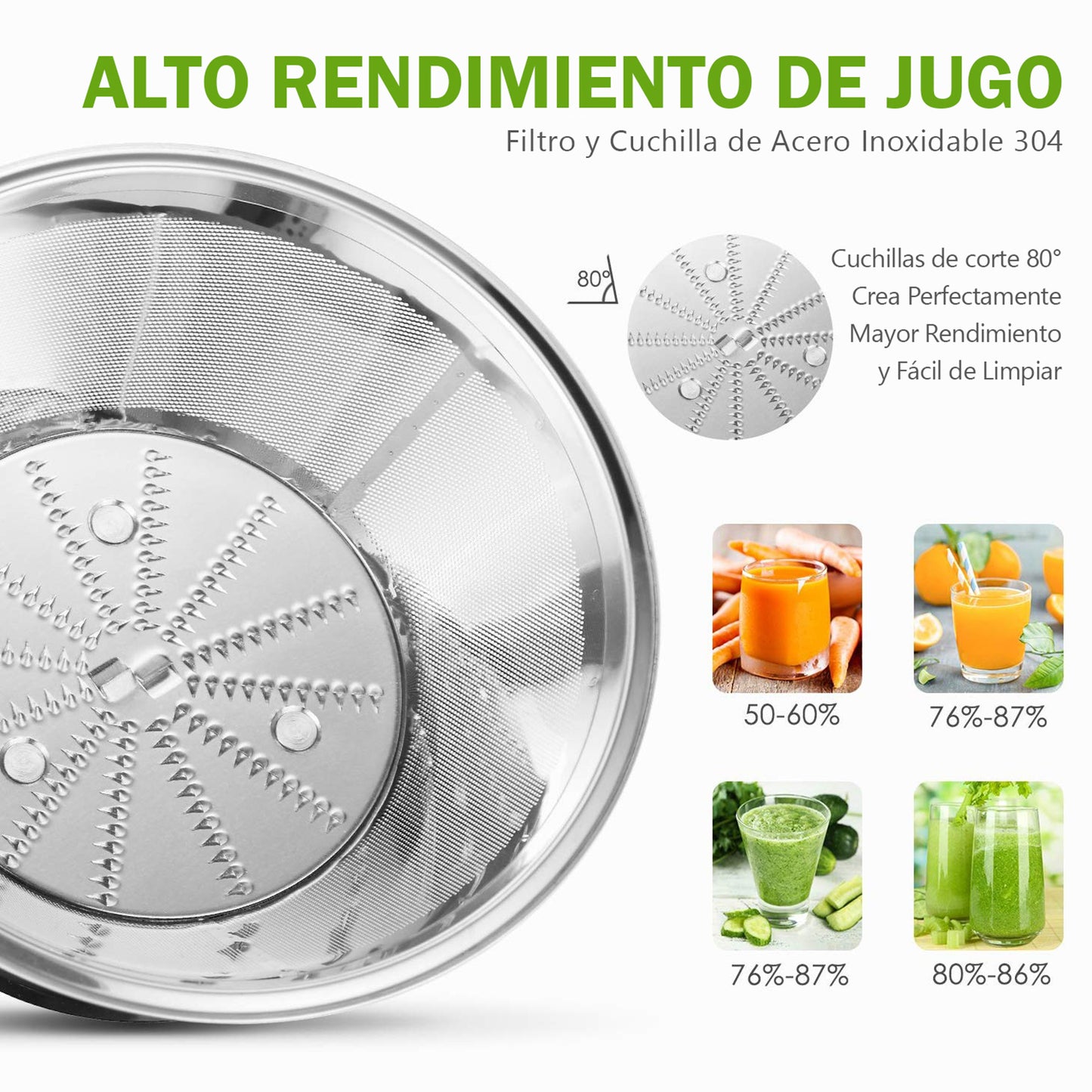 Extractor de Jugos Aicok 2 Velocidades 1.4 L
