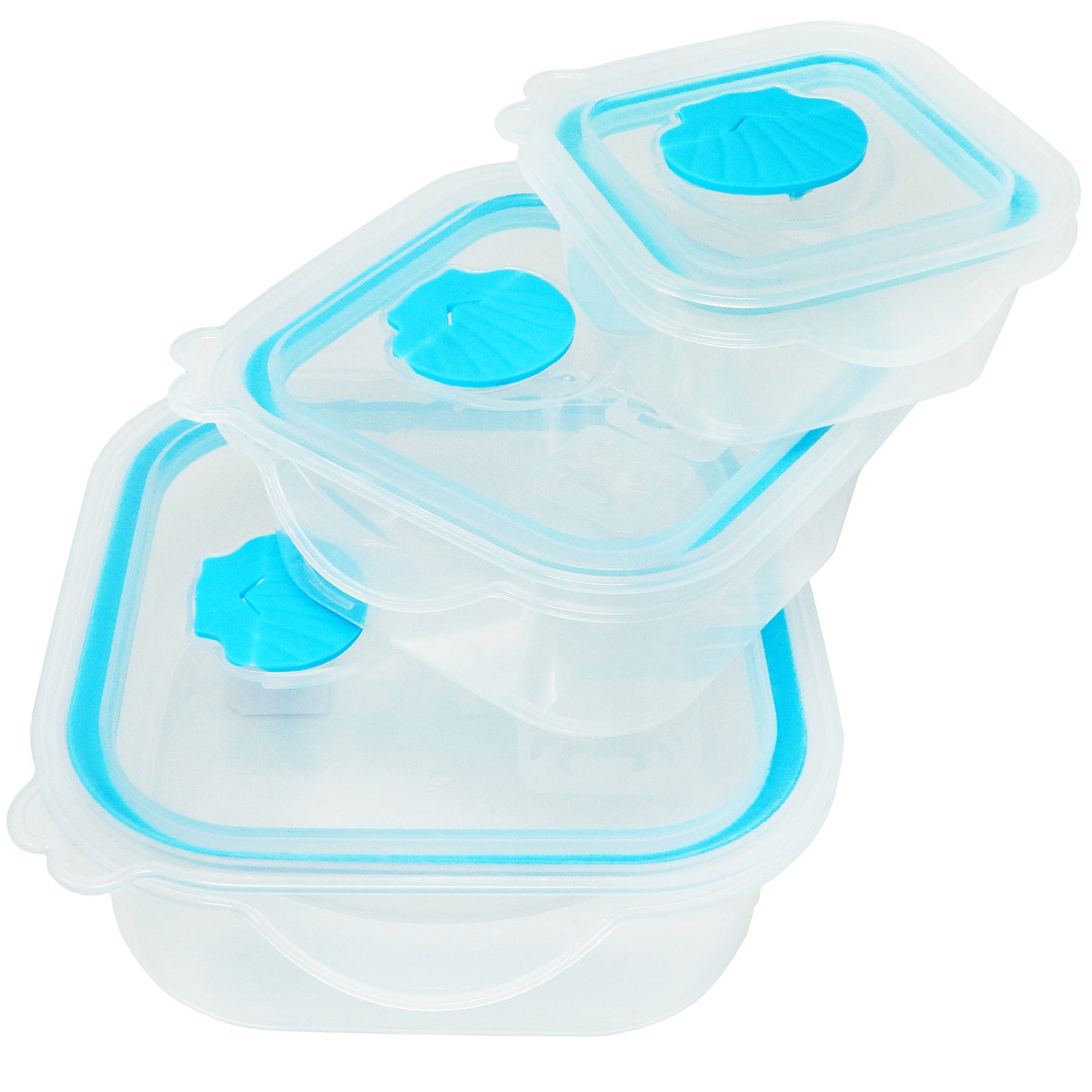 Juego de Recipientes Cuadrados Sea Shell Azul