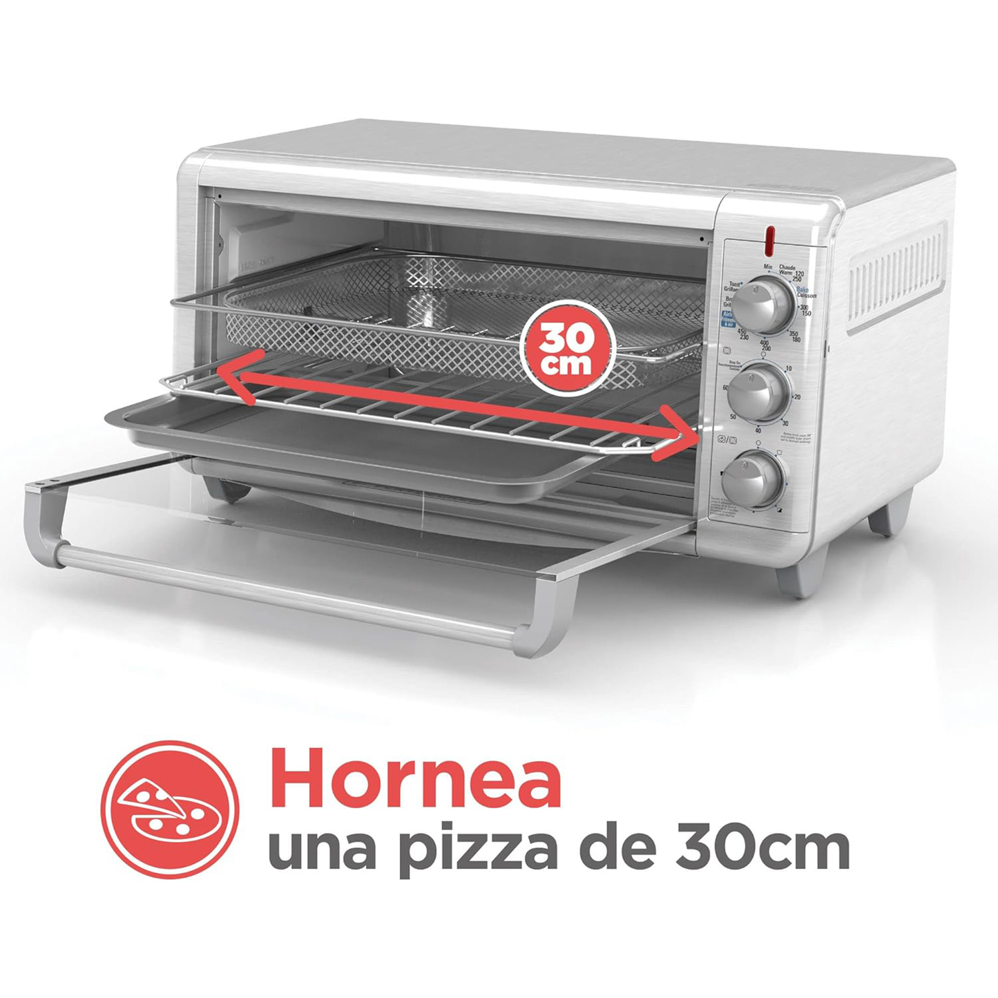 Horno con Freidora B+D 8 Rebanadas extra ancho Plateado